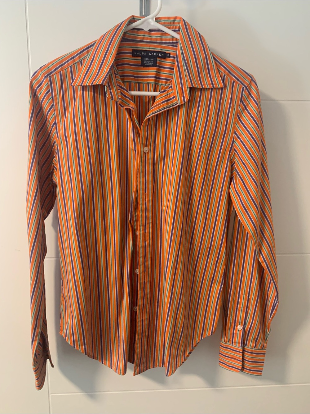 Ralph Lauren Orange Multi-Stripe Men's Button-Down Shirt A17